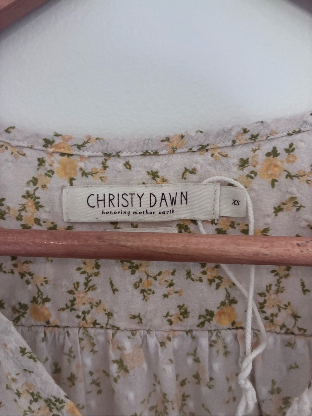 Christy Dawn Cream Midi Dress with Yellow Floral Print - Dawn Dress - Sun Spray - Picture 5 of 7